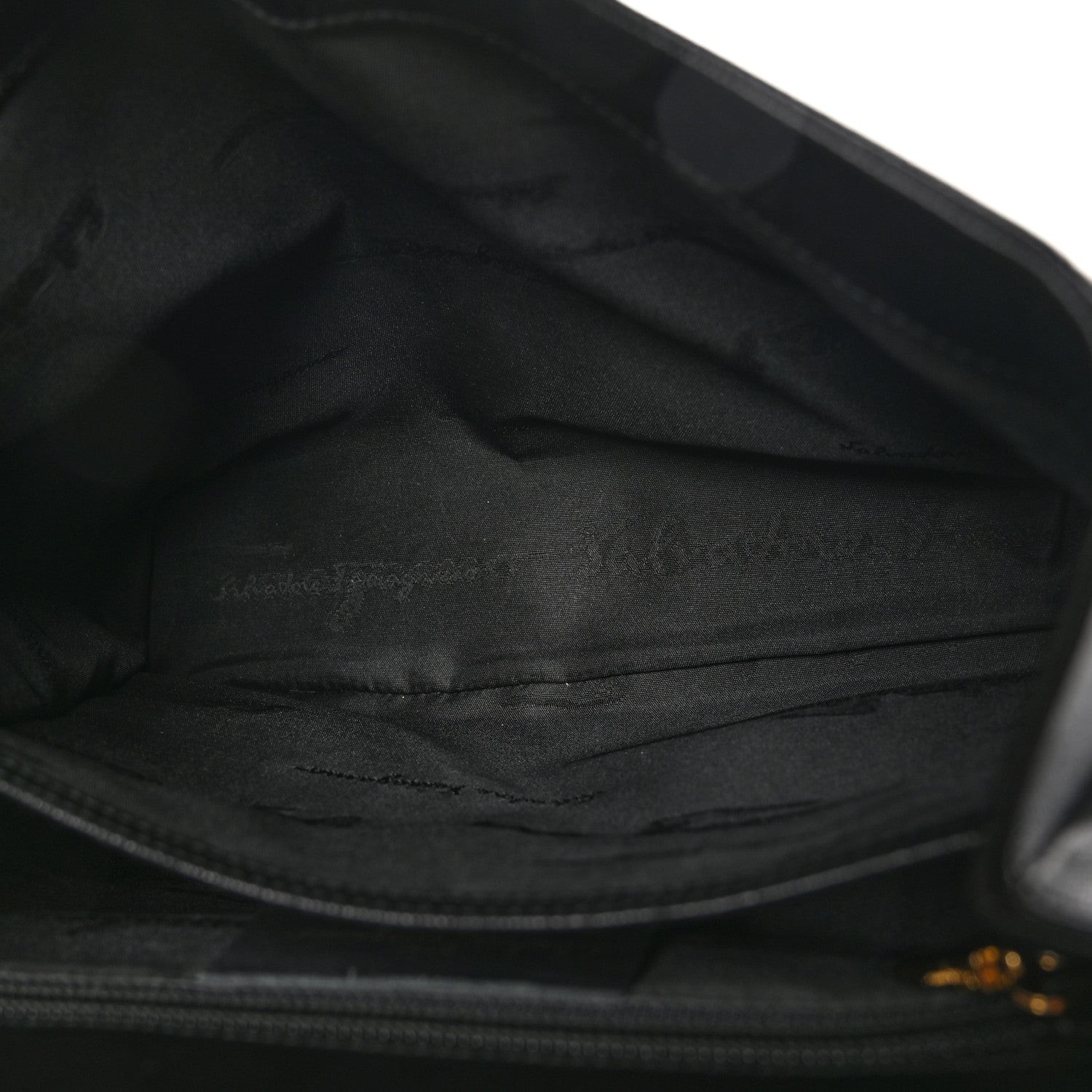 Salvatore Ferragamo Hammered Calfskin Gancini Top Handle Bag Black 5 of 10