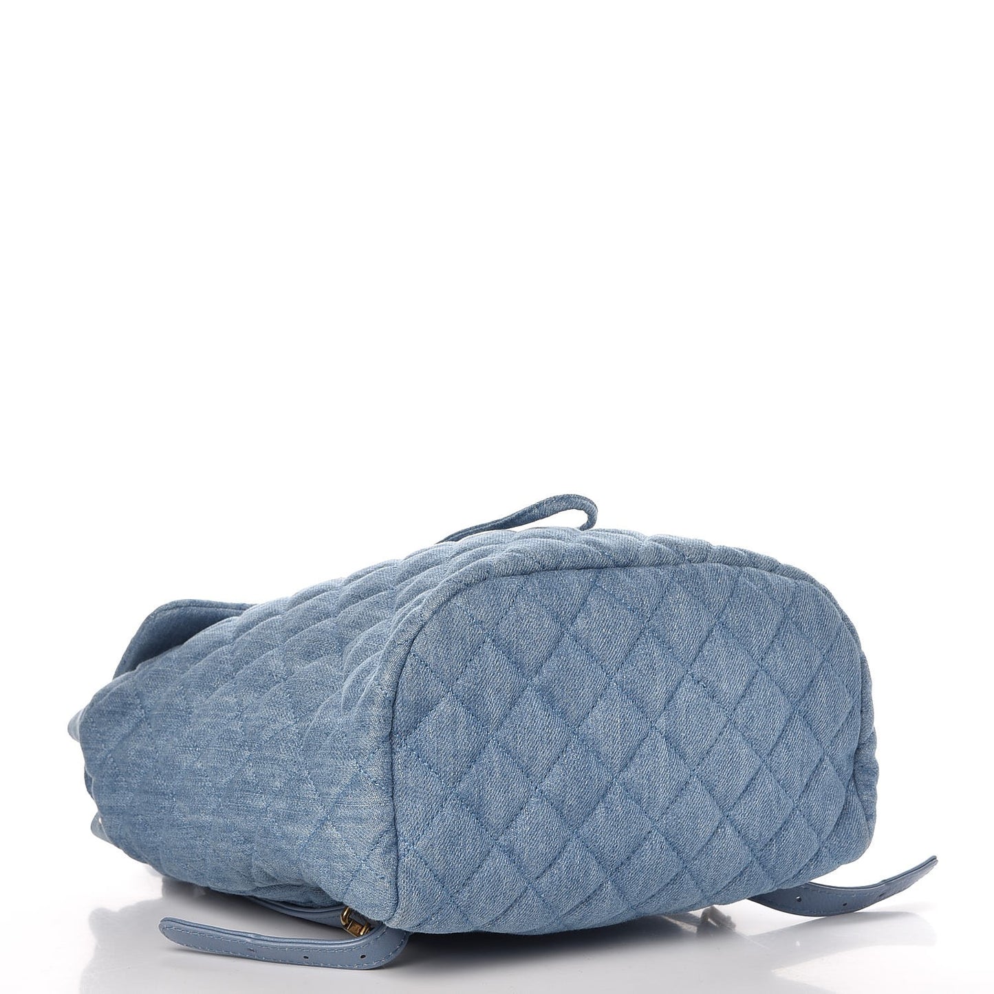 Washed Denim Quilted Small Urban Spirit Backpack Light Blue