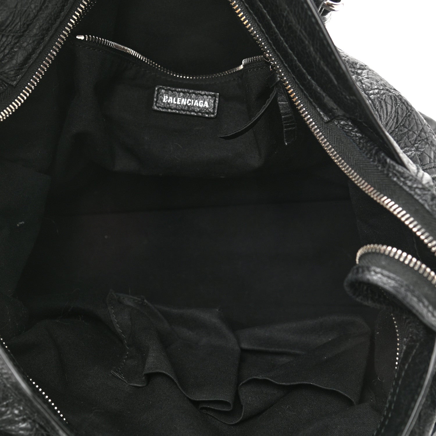 Balenciaga Agneau Classic Silver Hardware City Logo Strap Black White 4 of 11