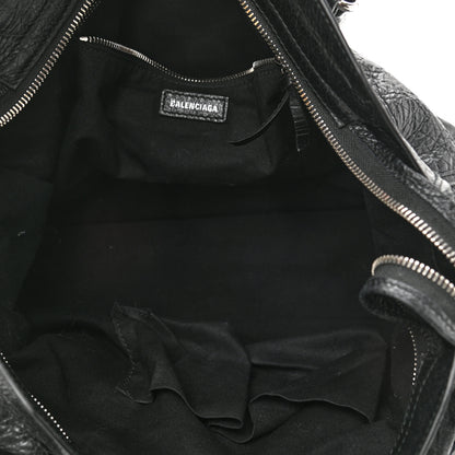 Balenciaga Agneau Classic Silver Hardware City Logo Strap Black White 4 of 11