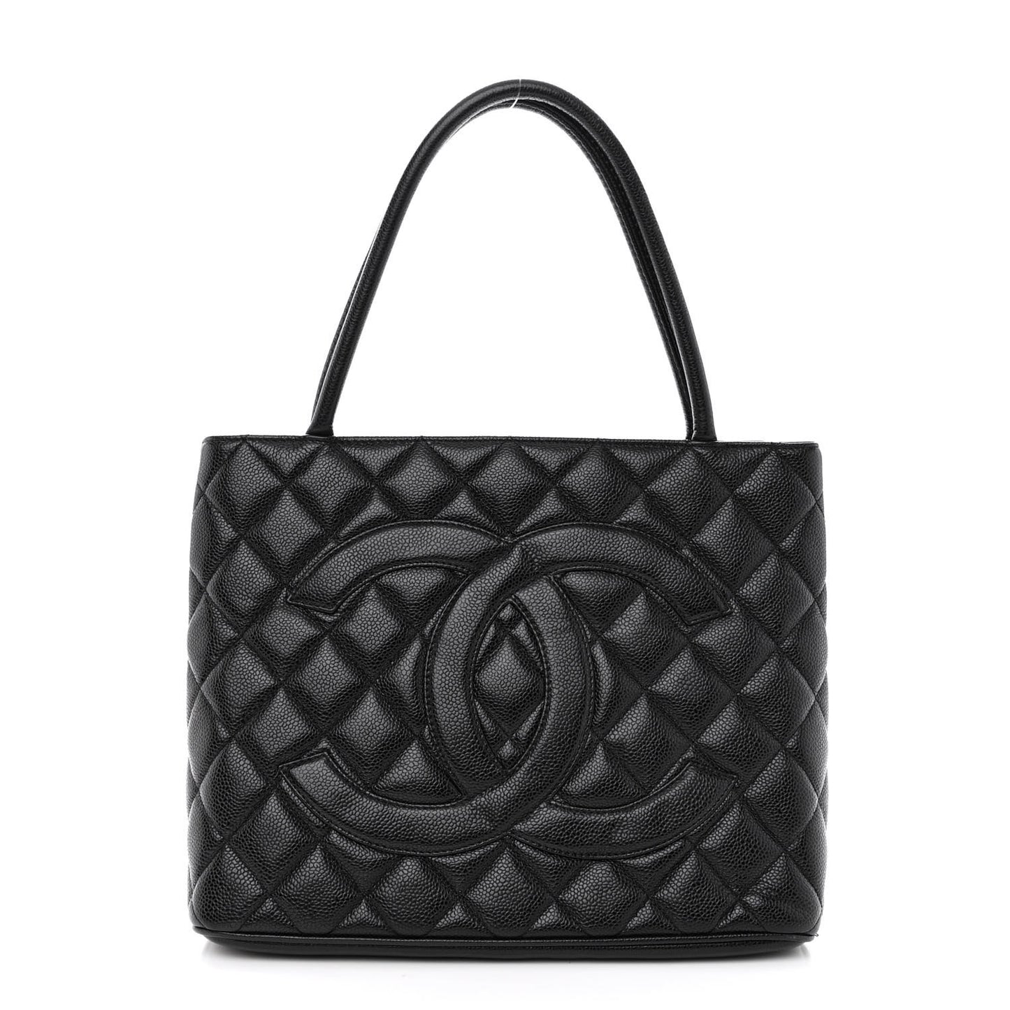 Caviar Quilted Medallion Tote Black