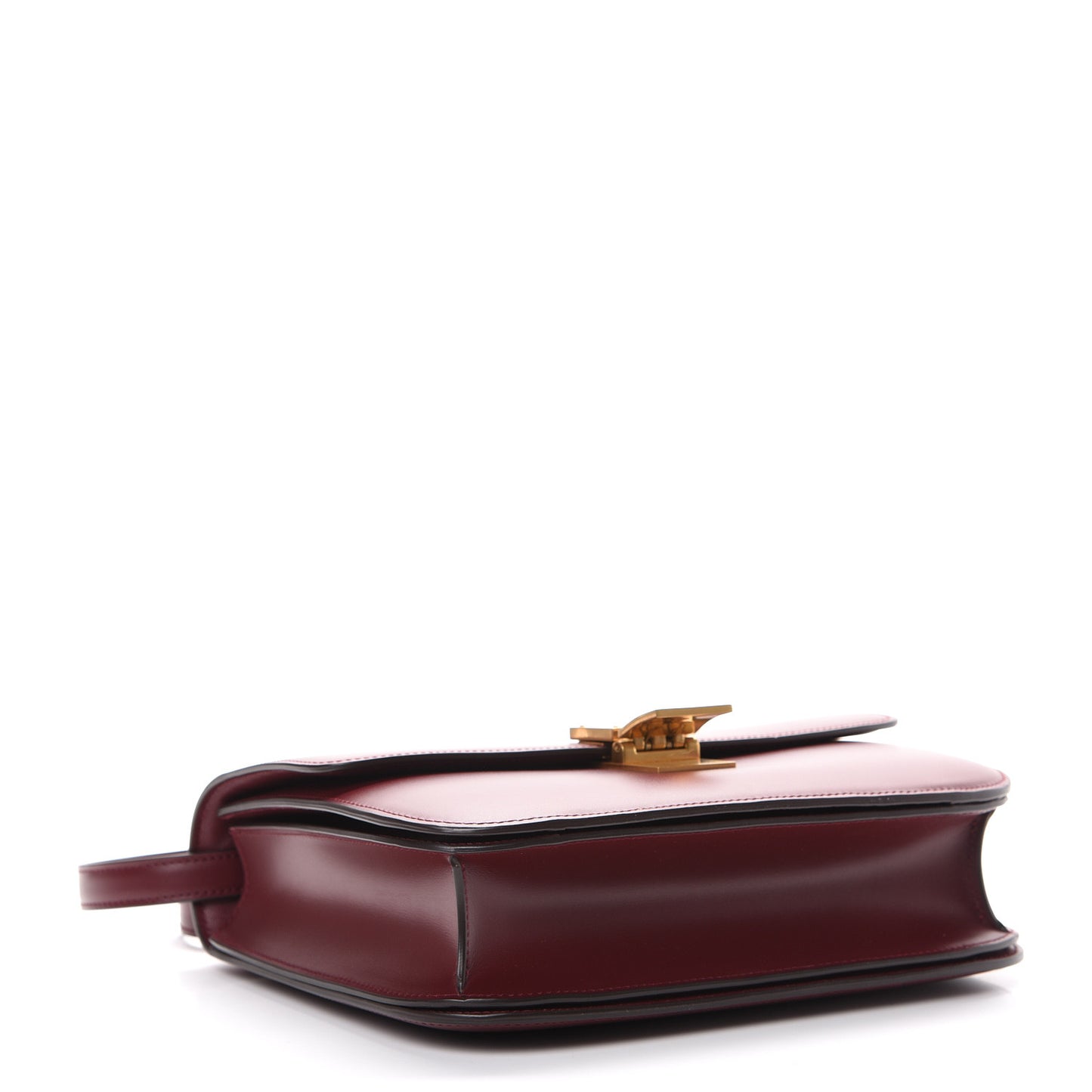Box Calfskin Medium Classic Box Flap Bag Burgundy