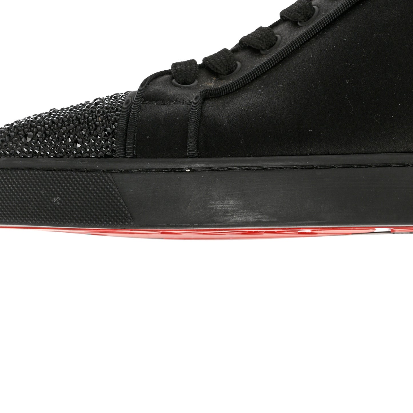 Satin Strass Louis Junior Flat Sneakers 43 Black