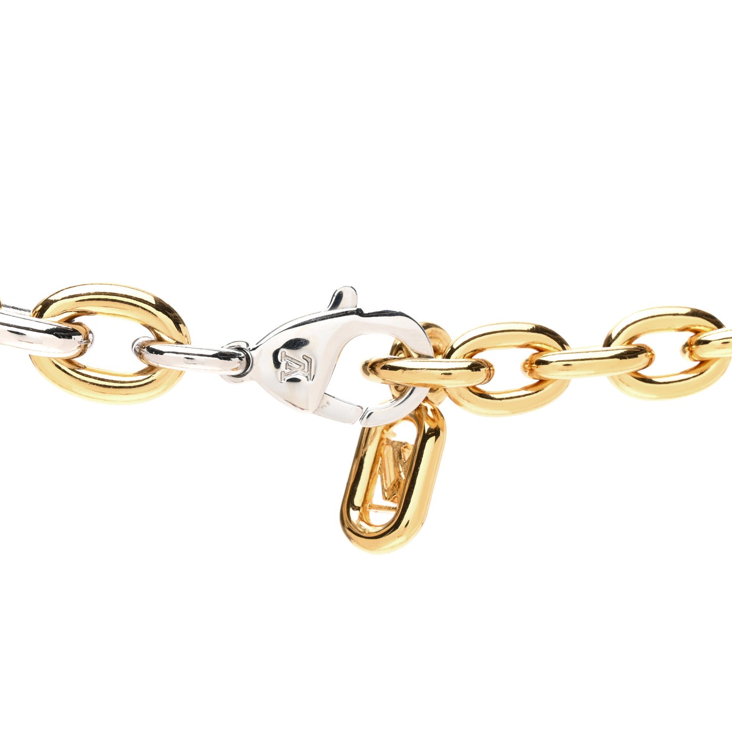 Metal Everyday LV Chain Necklace Gold Silver