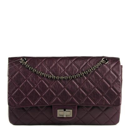Chanel Metallic Aged Calfskin Quilted 2.55 Reissue 227 Flap Plum 1 of 8