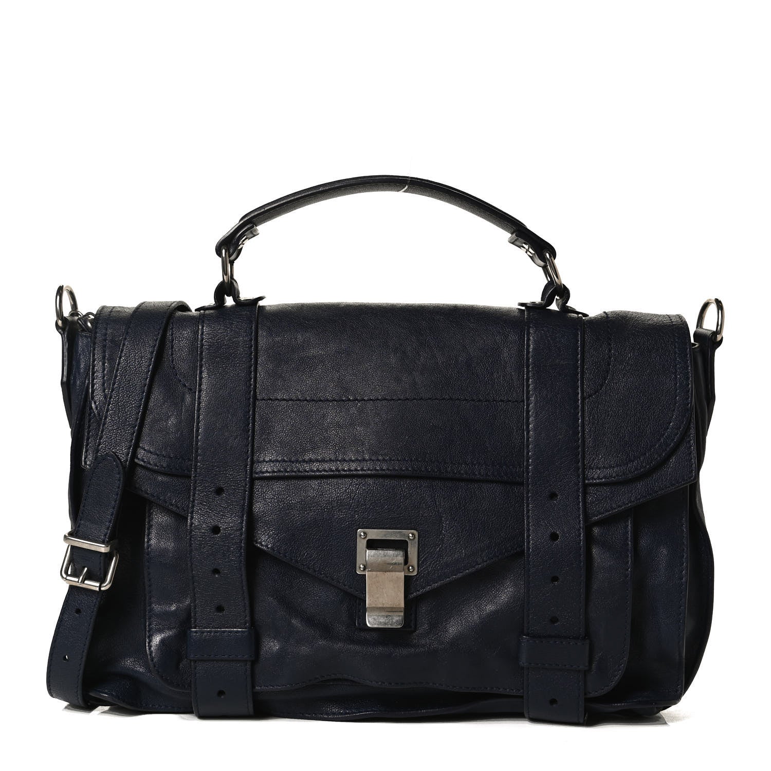 Proenza Schouler Lambskin Medium PS1 Satchel Navy 1 of 13