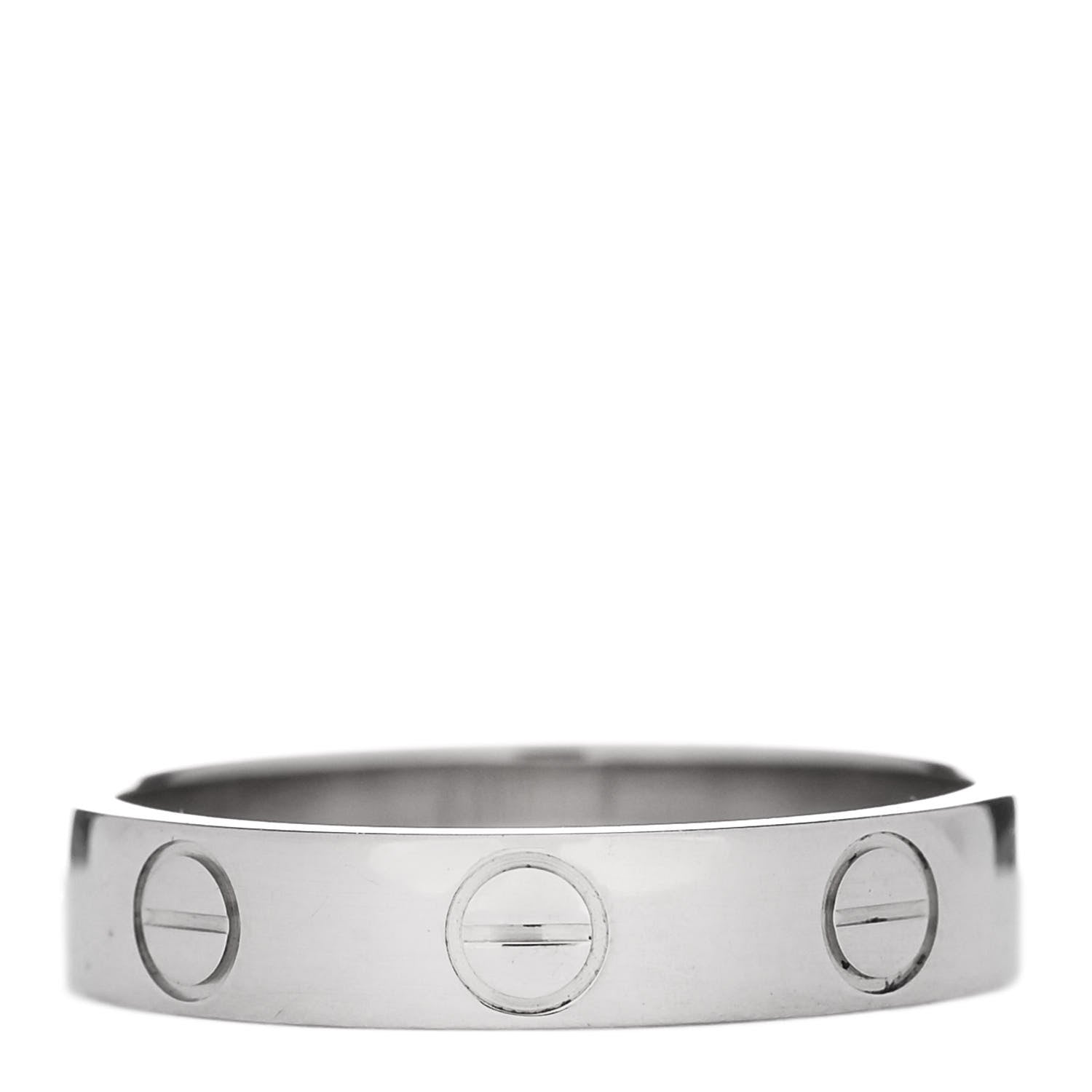 Cartier 18K White Gold 3.5mm LOVE Wedding Band Ring 49 5 3 of 5