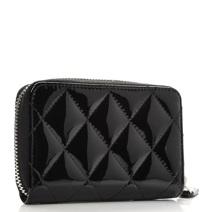 Chanel Patent Calfskin Quilted Zip Coin Purse Black 3 of 8
