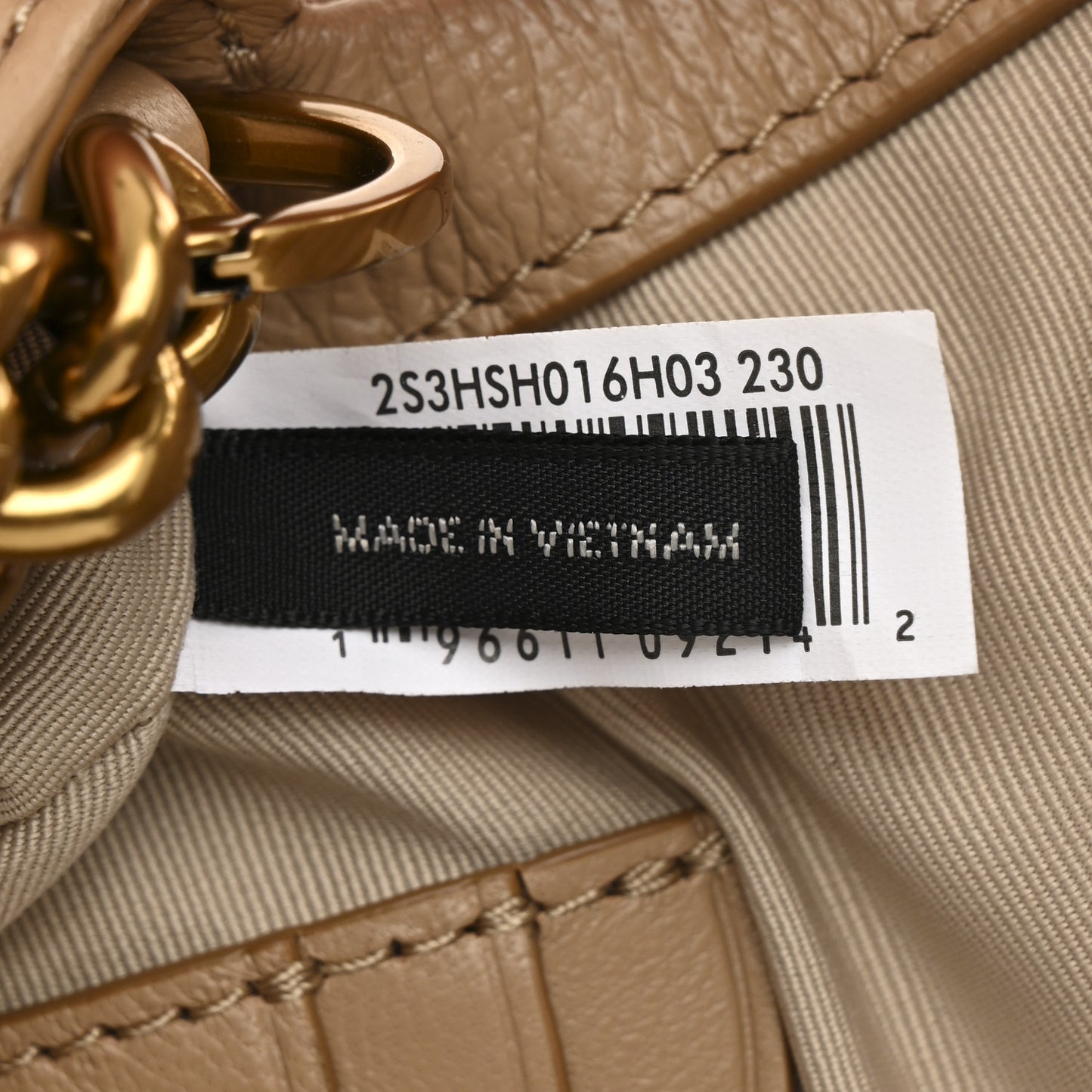 Lambskin Quilted J Marc Mini Shoulder Bag Camel