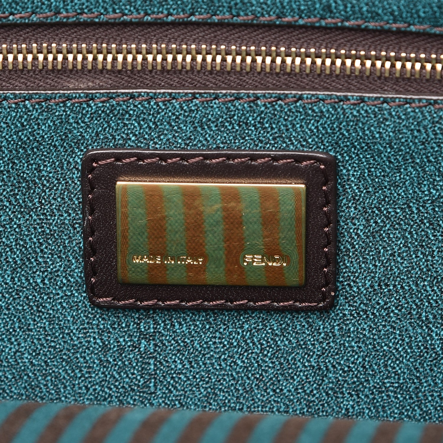 Fendi Zucca Spalmati Small Roll Tote Tobacco Lago 6 of 7