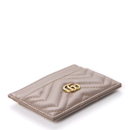 Gucci Calfskin Matelasse GG Marmont Card Holder Porcelain Rose 4 of 10