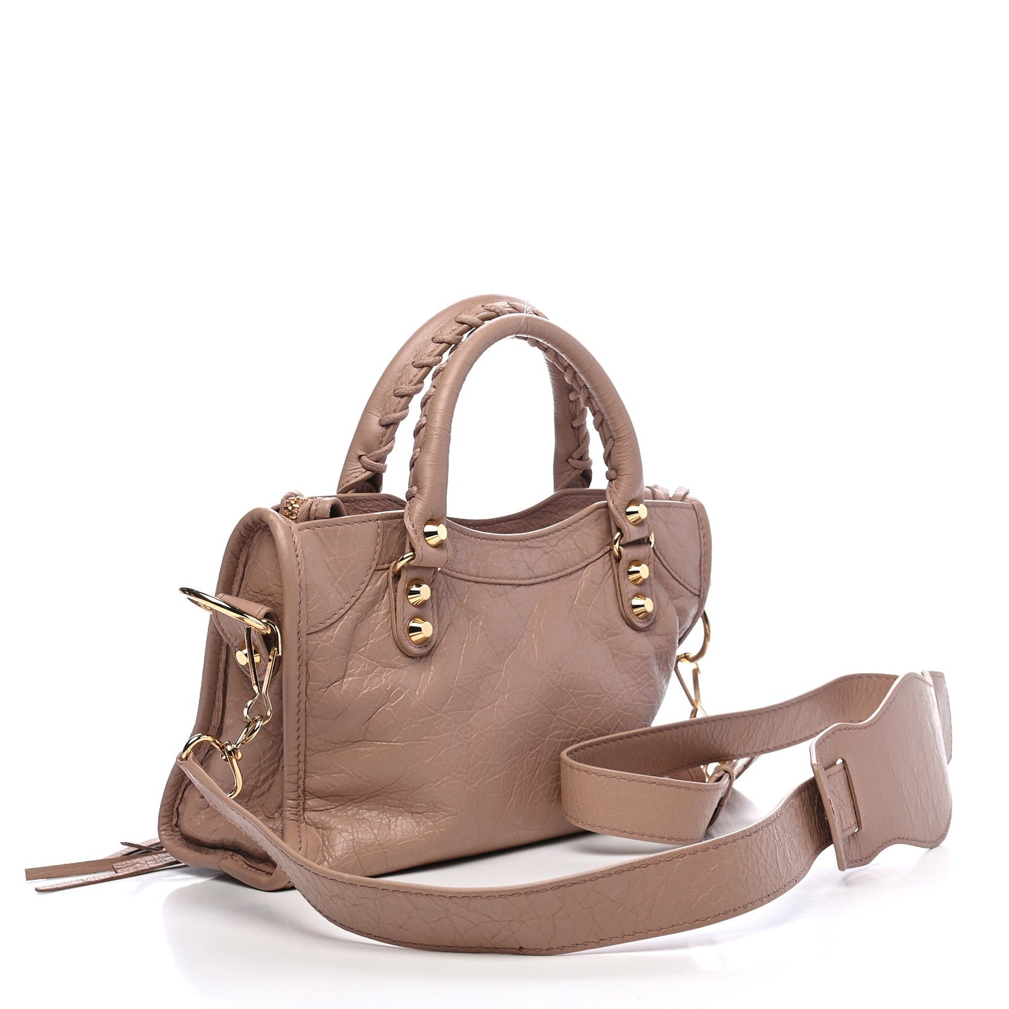 Agneau Classic Gold Hardware Mini City Rose Des Sables