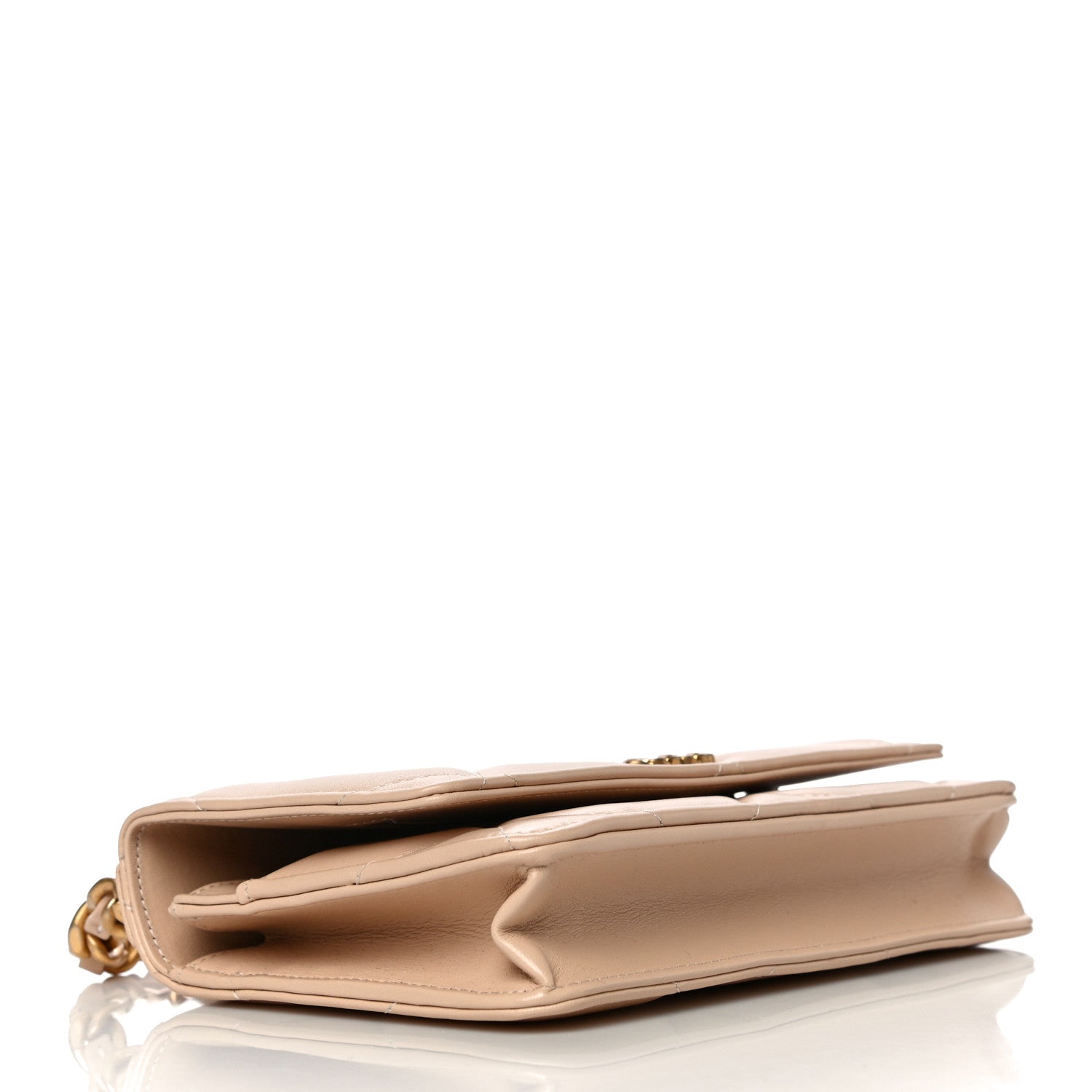 Chanel Lambskin Quilted Chanel 19 Wallet On Chain WOC Beige 3 of 12