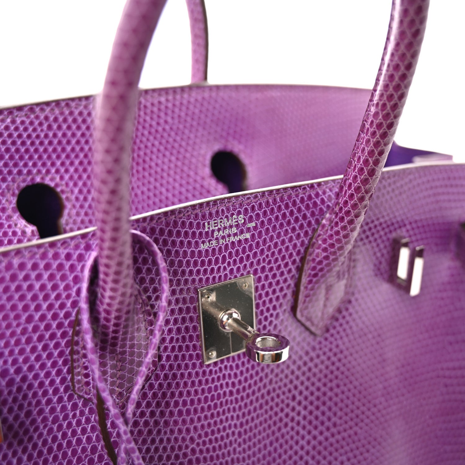 Hermes Lizard Birkin 25 Violet 6 of 11