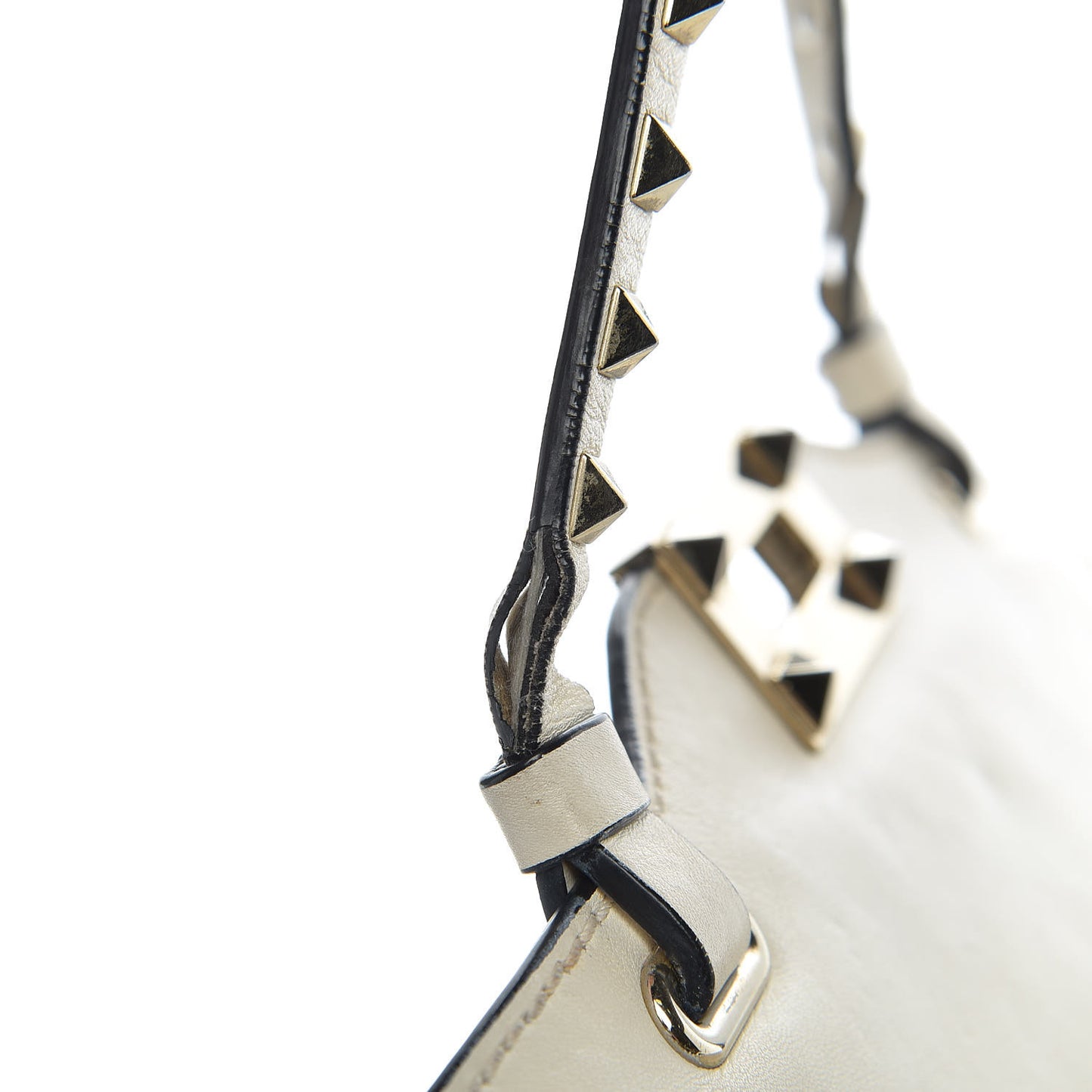 Vitello Small Rockstud Tote Ivory