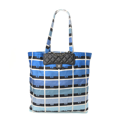 Chanel Caviar Fabric Quilted Foldable Tote With Chain Black Multicolor 2 of 15