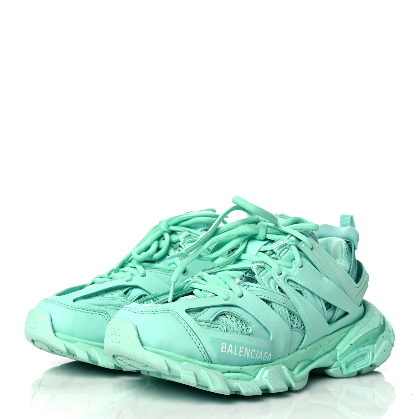 Rubber Mesh Fabric Monocolor Recycled Sole Womens Track Sneakers 35 Mint