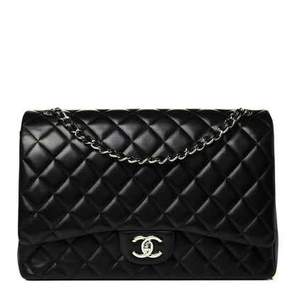 Chanel Lambskin Quilted Maxi Double Flap Black 1 of 8