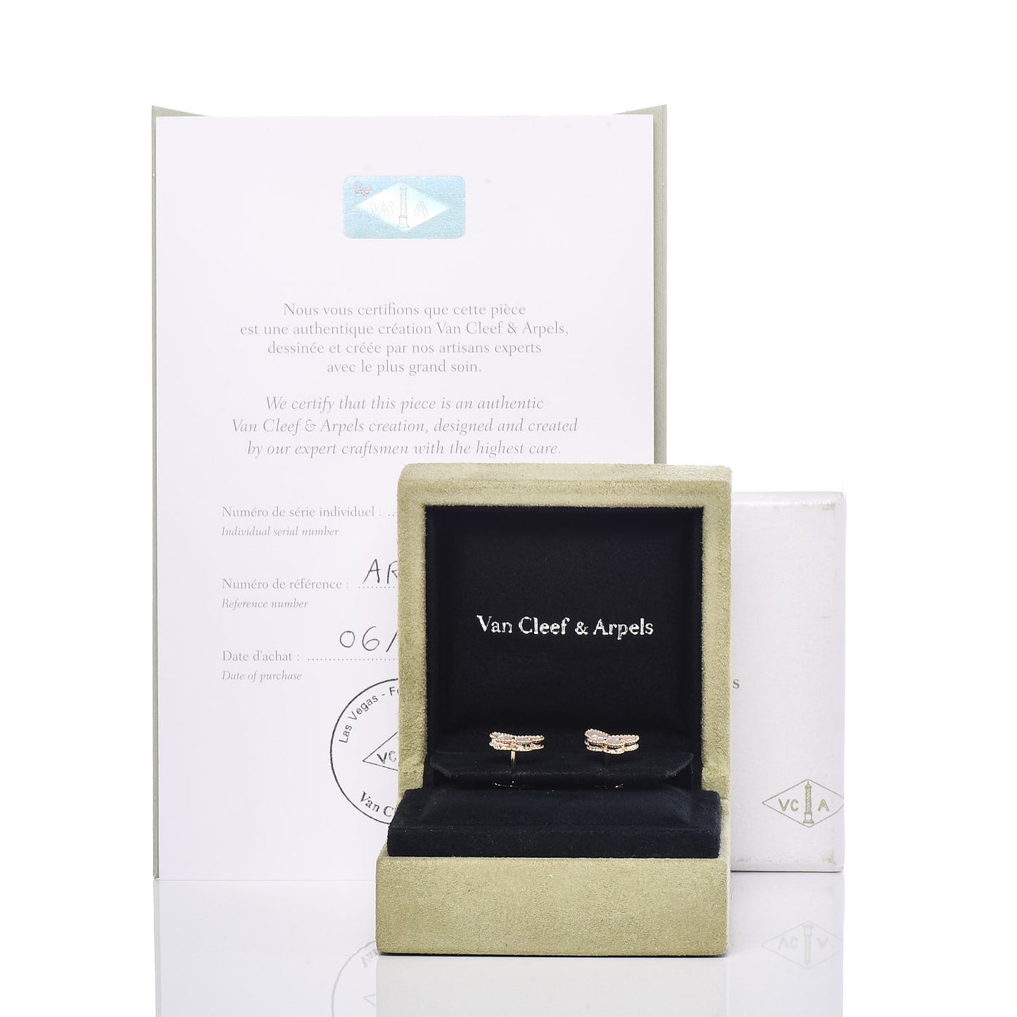18K Yellow Gold Mother of Pearl Sweet Alhambra Butterfly Earrings
