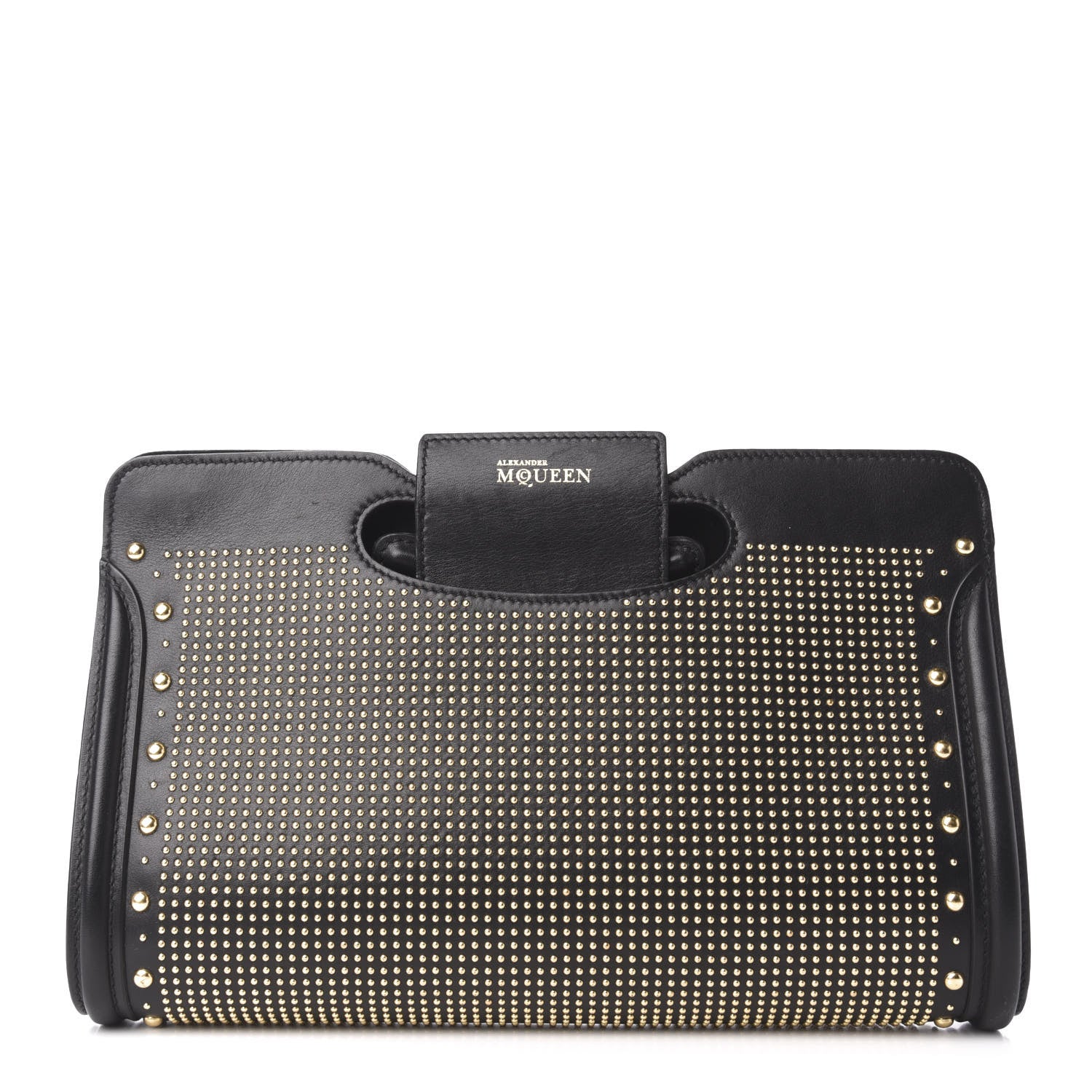 Alexander McQueen Calfskin Heroine Studded Clutch Black 1 of 8