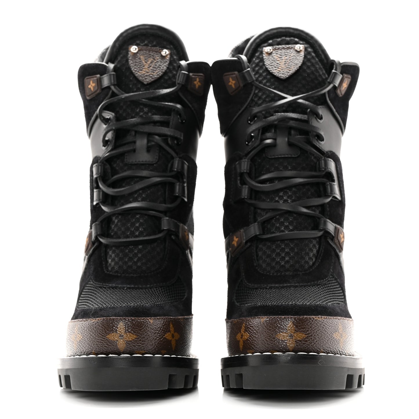 Suede Calfskin Monogram Star Trail Ankle Boots 40 Black