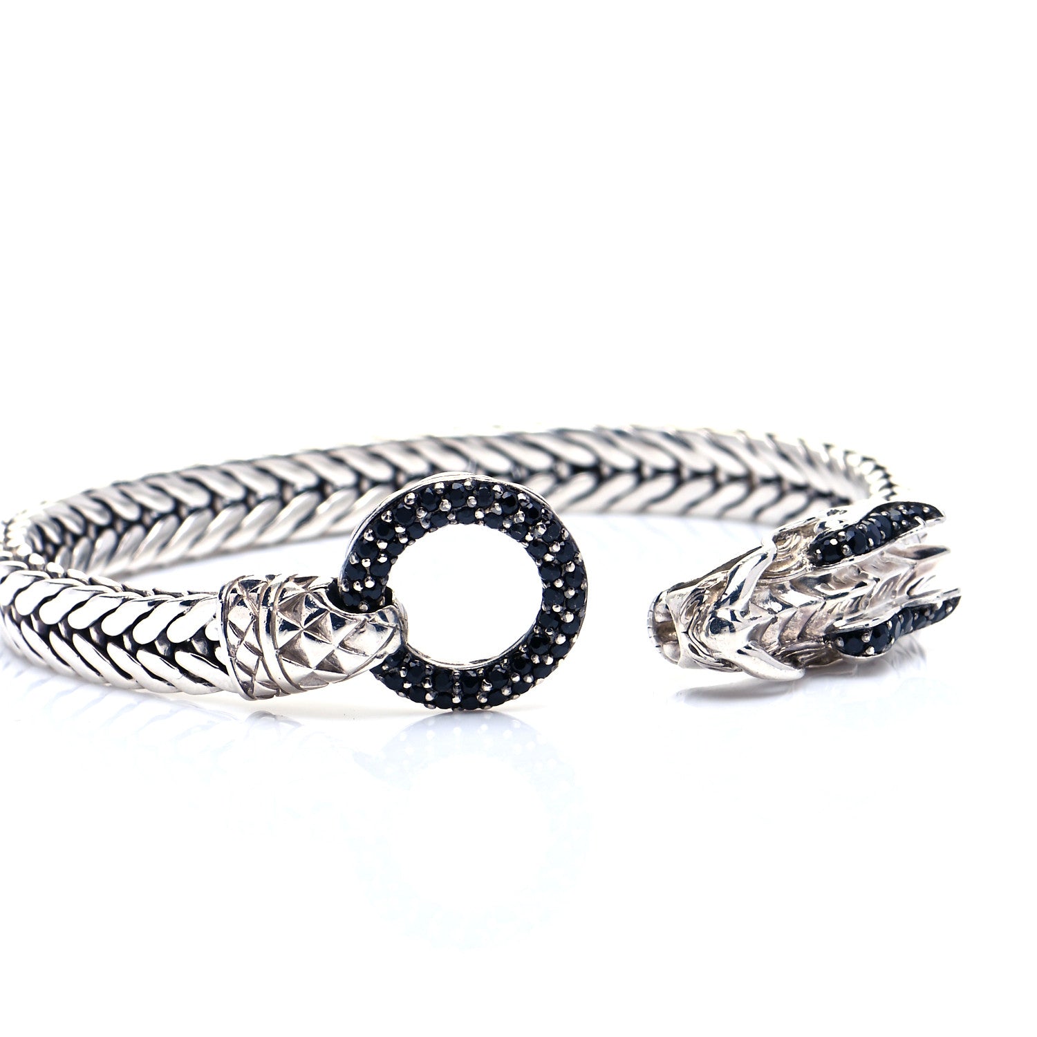 John Hardy Sterling Silver Black Sapphire Legends Naga Station Bracelet 5 of 6