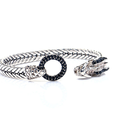 John Hardy Sterling Silver Black Sapphire Legends Naga Station Bracelet 5 of 6