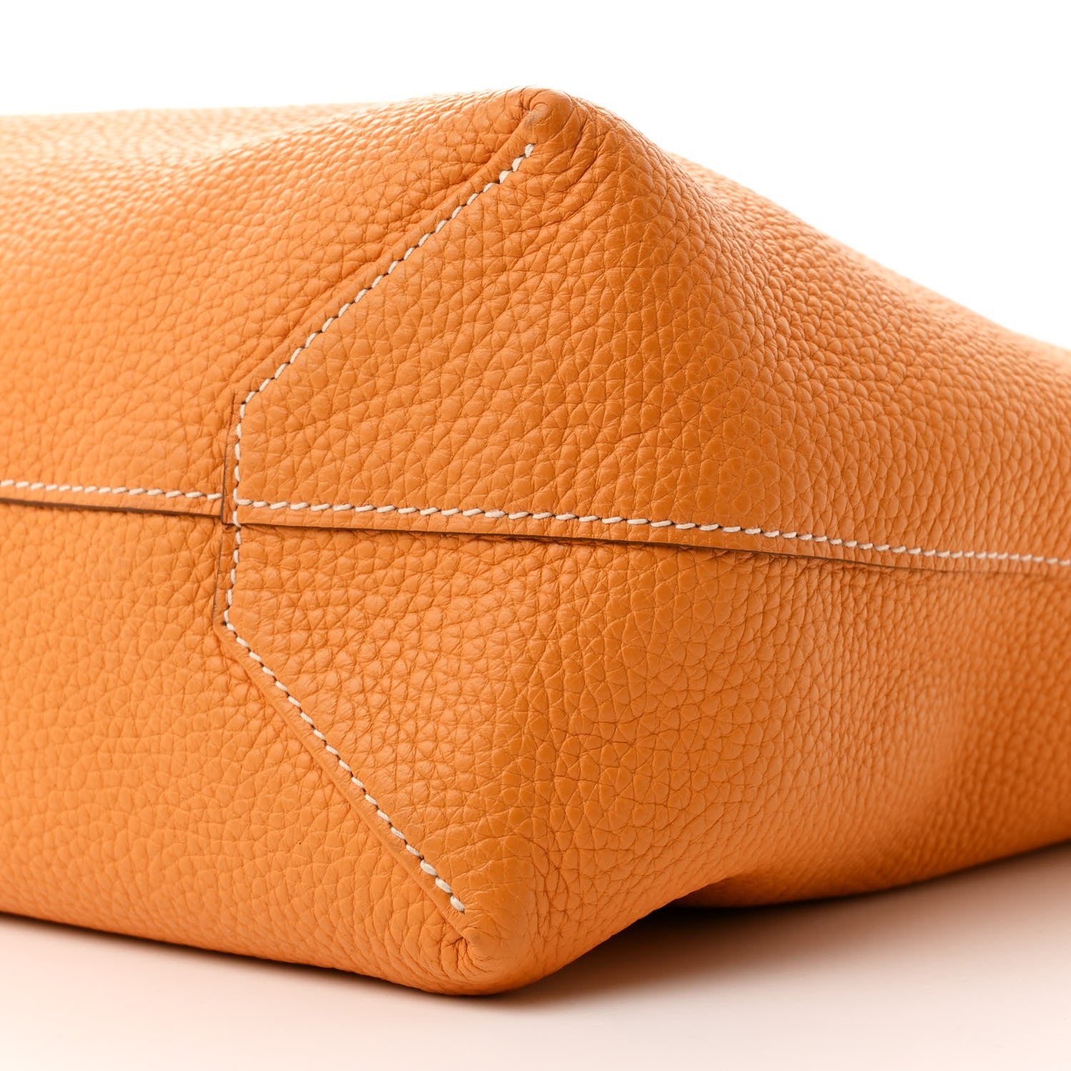 Hermes Taurillon Clemence Double Sens 36 Reversible Tote Moutarde Orange 16 of 17