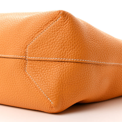 Hermes Taurillon Clemence Double Sens 36 Reversible Tote Moutarde Orange 16 of 17