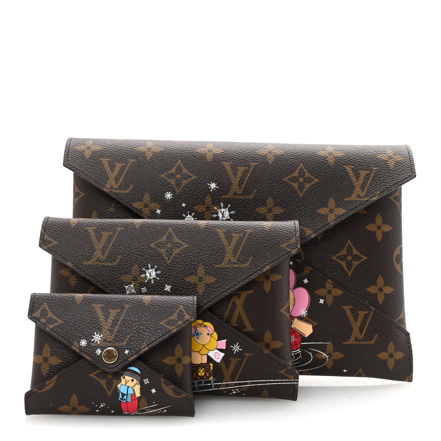 Louis Vuitton Monogram 2023 Christmas Animation Kirigami Pochette Set 1 of 7