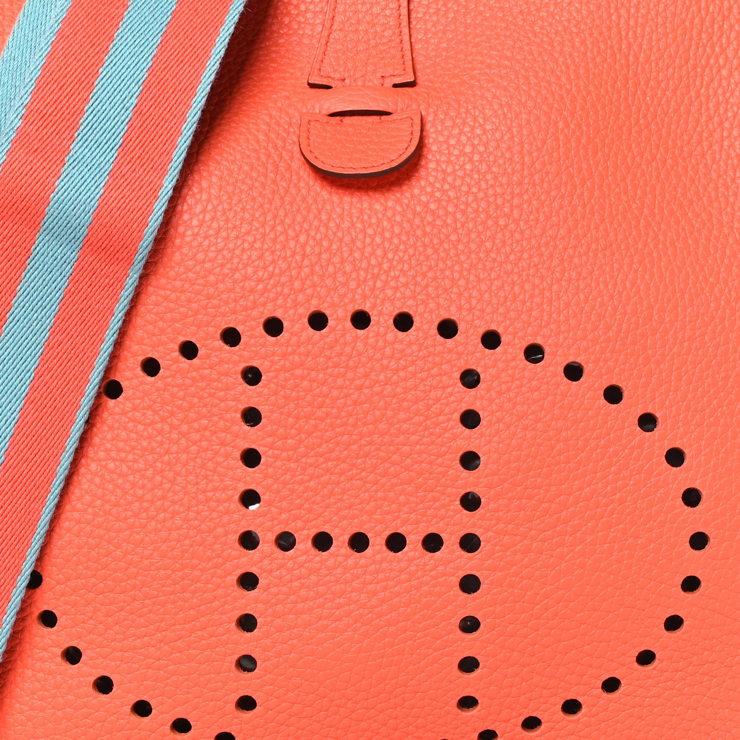 Hermes Taurillon Clemence Amazone Evelyne III PM Orange Poppy Bleu Saint Cyr 8 of 10