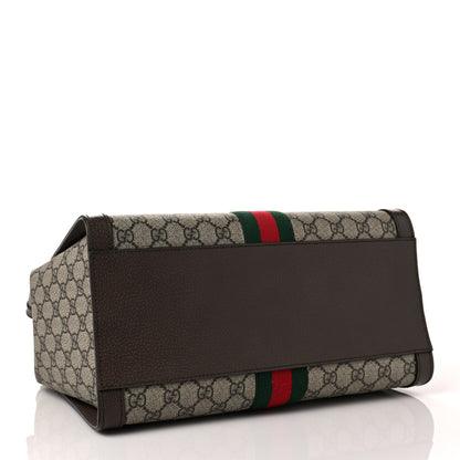 Gucci GG Supreme Monogram Web Medium Ophidia Tote Bag Brown 3 of 7