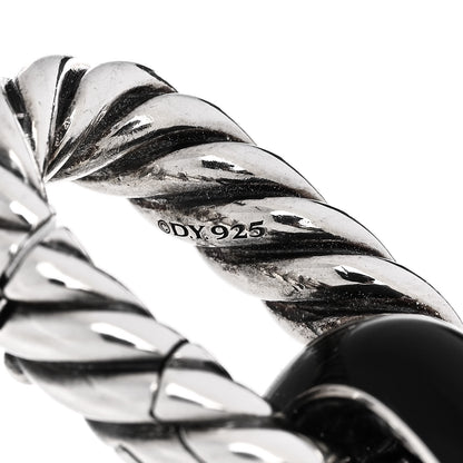David Yurman Sterling Silver Black Ceramic 19mm Oval Link Bracelet 3 of 3