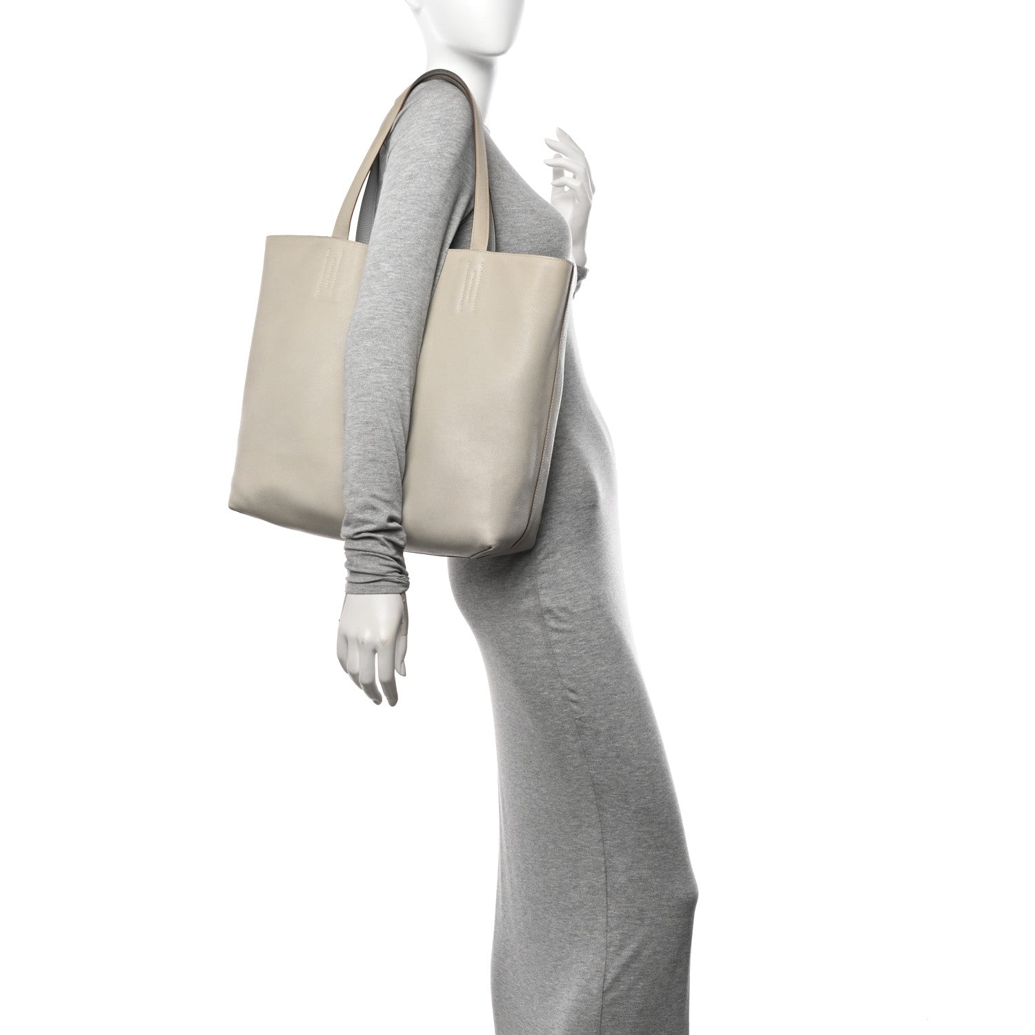 Hermes Taurillon Clemence Double Sens 45 Reversible Tote Gris Perle Bleu Pale 3 of 19