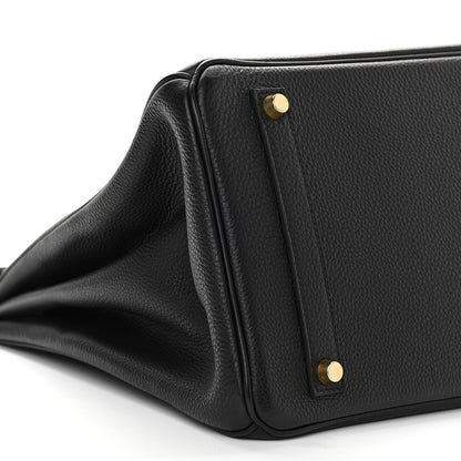 Hermes Taurillon Clemence Birkin 35 Black 8 of 11