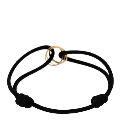 Cartier 18k Pink Yellow White Gold Trinity Adjustable Cord Bracelet Black 2 of 3