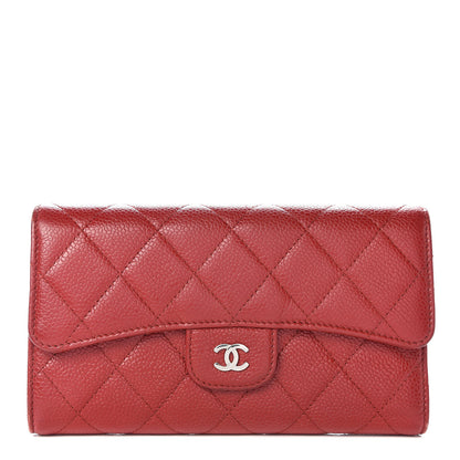 Chanel Caviar Quilted Large Flap Wallet Red 1 of 13