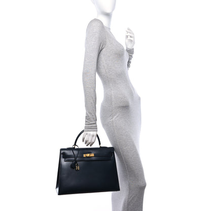 Hermes Box Kelly Sellier 35 Bleu Marine 2 of 11