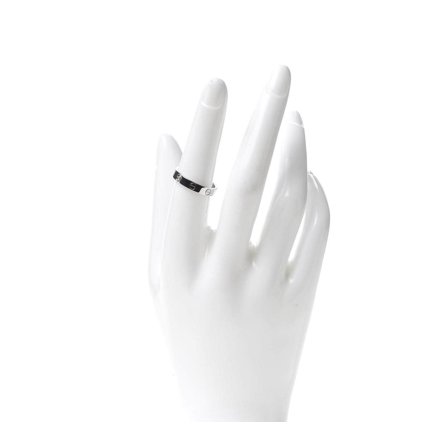 18K White Gold 3.5mm LOVE Wedding Band Ring 54 6.75