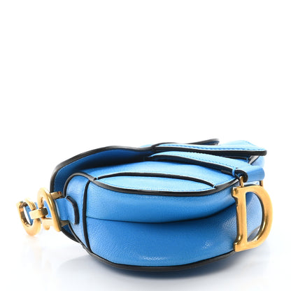 Christian Dior Goatskin Micro Saddle Bag With Strap Blue 4 of 10
