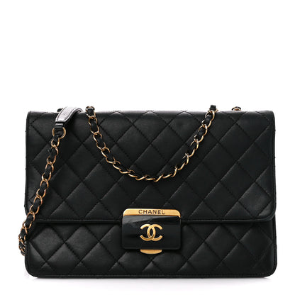 Chanel Sheepskin Quilted Large Beauty Lock Flap Black 1 of 11
