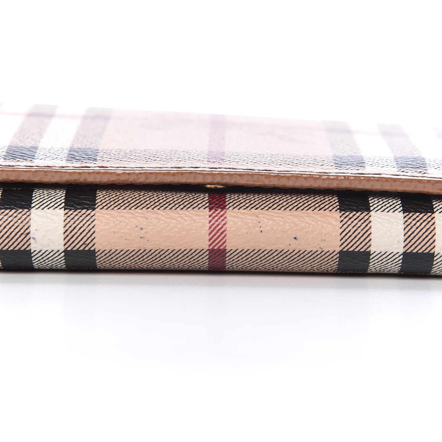 Burberry Patent Haymarket Check Penrose Continental Wallet Light Brown 11 of 13
