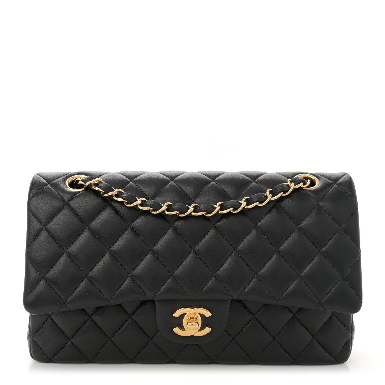 Chanel Lambskin Quilted Medium Double Flap Black 1 of 12