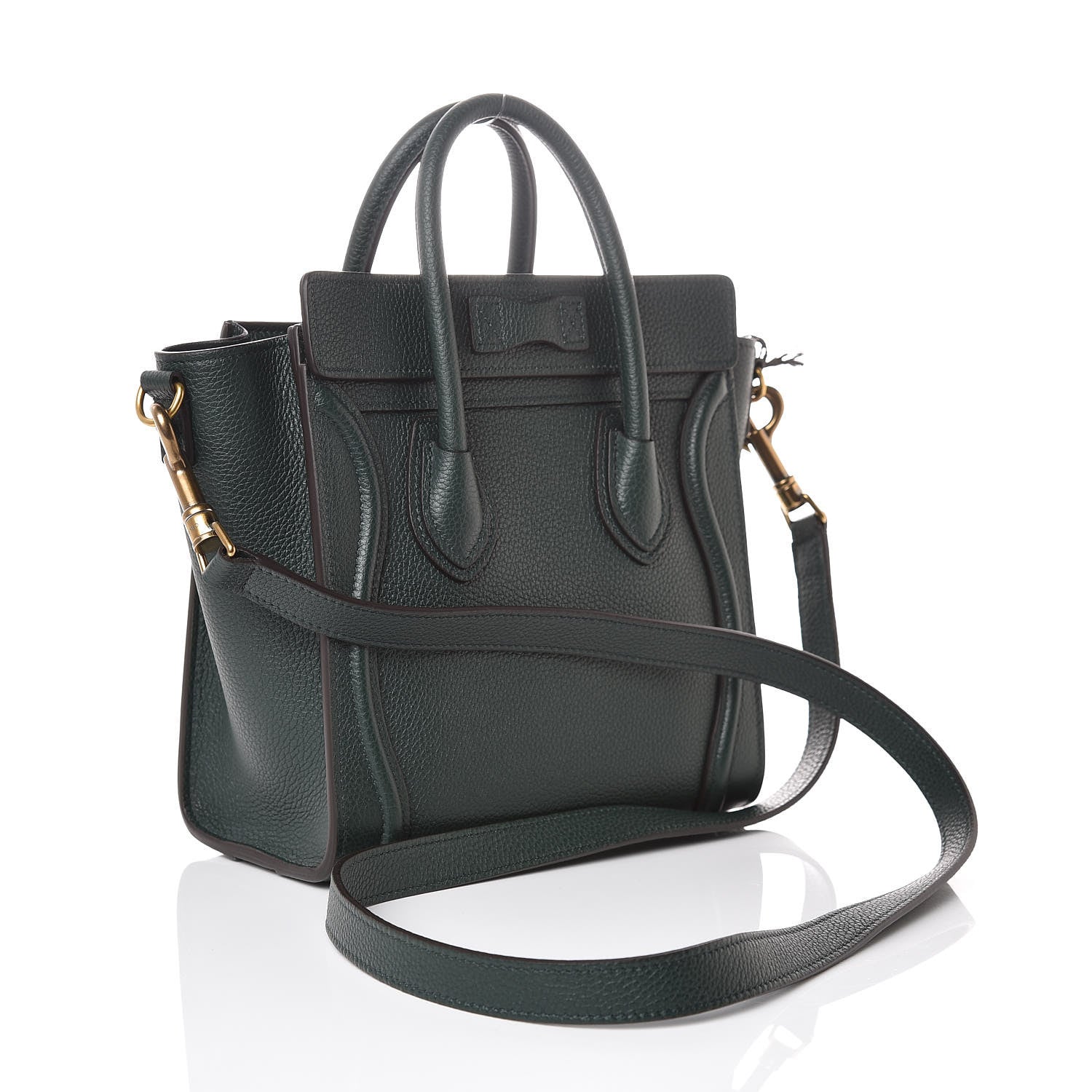 Celine Drummed Calfskin Nano Luggage Amazone 3 of 7