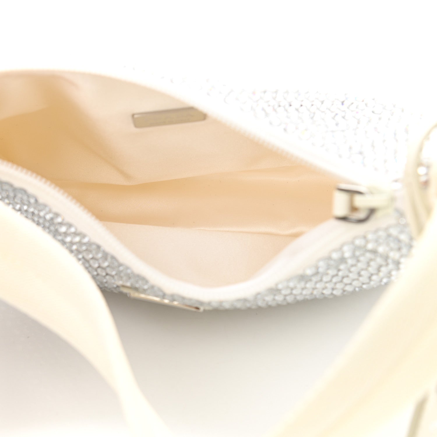 Prada Satin Crystal Mini Re-Edition 2000 Bag White 5 of 9