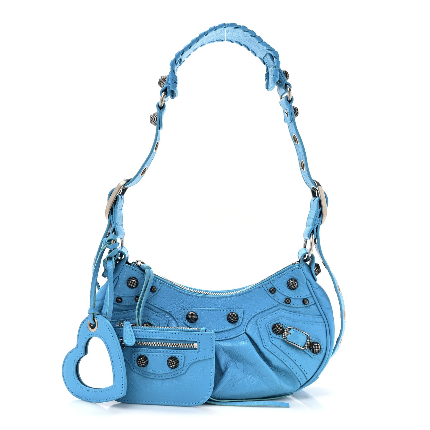 Agneau Arena Le Cagole Shoulder Bag XS Cyan