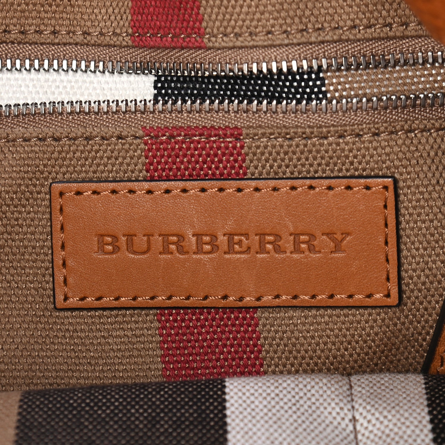 Burberry Grainy Calfskin House Check Small Maidstone Saddle Brown 6 of 10