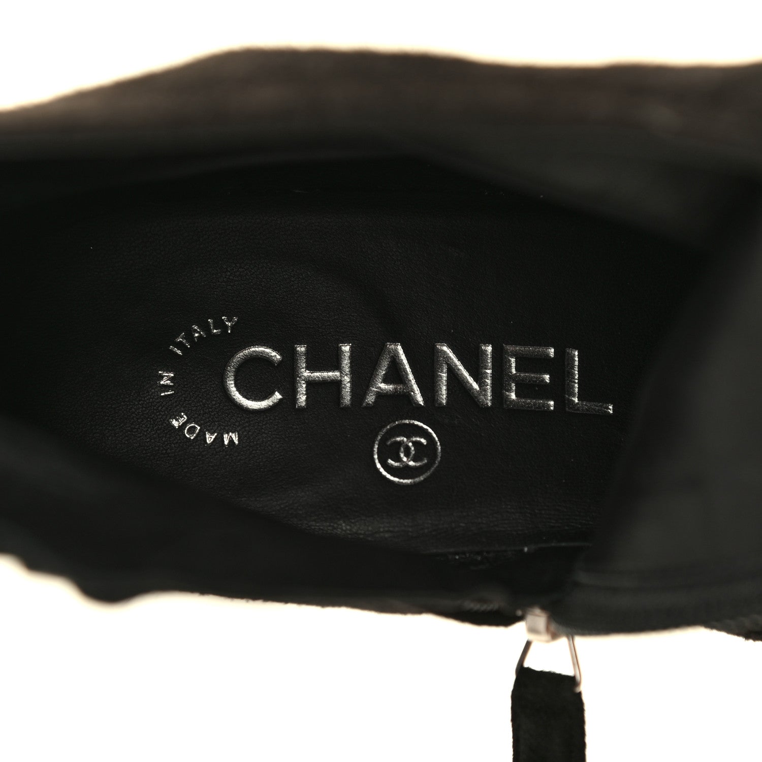 Chanel Kid Suede Patent Calfskin Charm Cap Toe Short Boots 38.5 Black 7 of 8