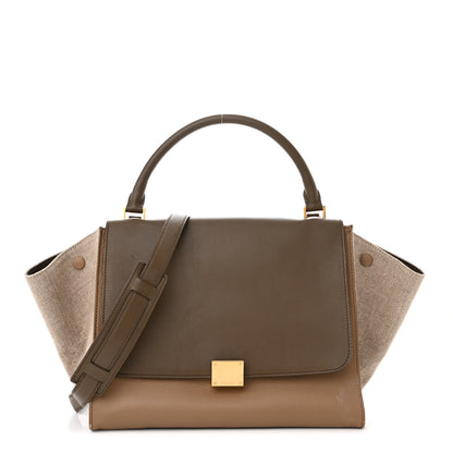 Celine Smooth Calfskin Linen Medium Tri-Color Trapeze Taupe 1 of 15
