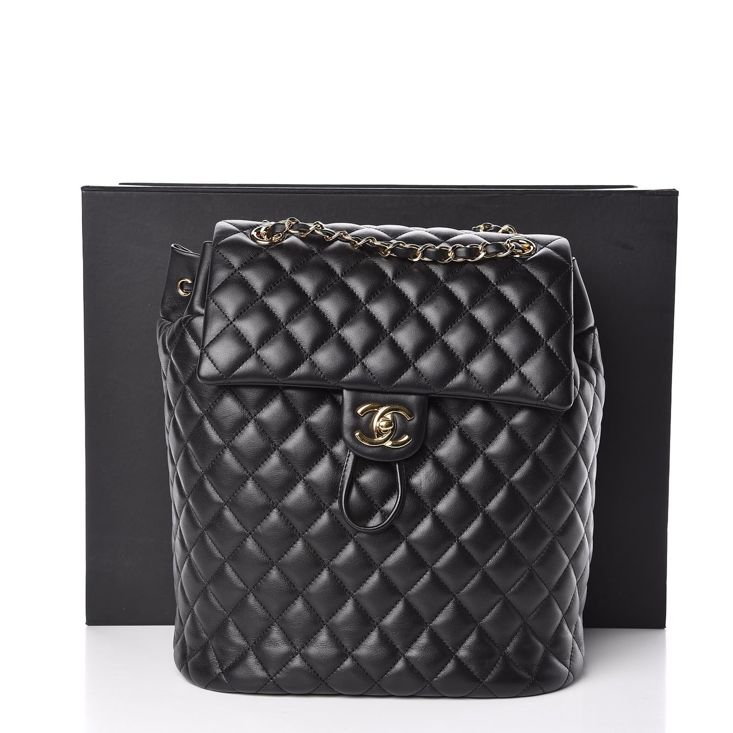 Lambskin Quilted Large Urban Spirit Backpack Black
